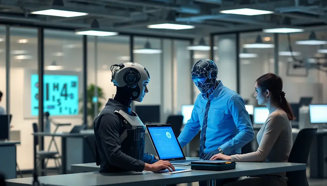 AI tools seamlessly integrating into an office setting to enhance efficiency.