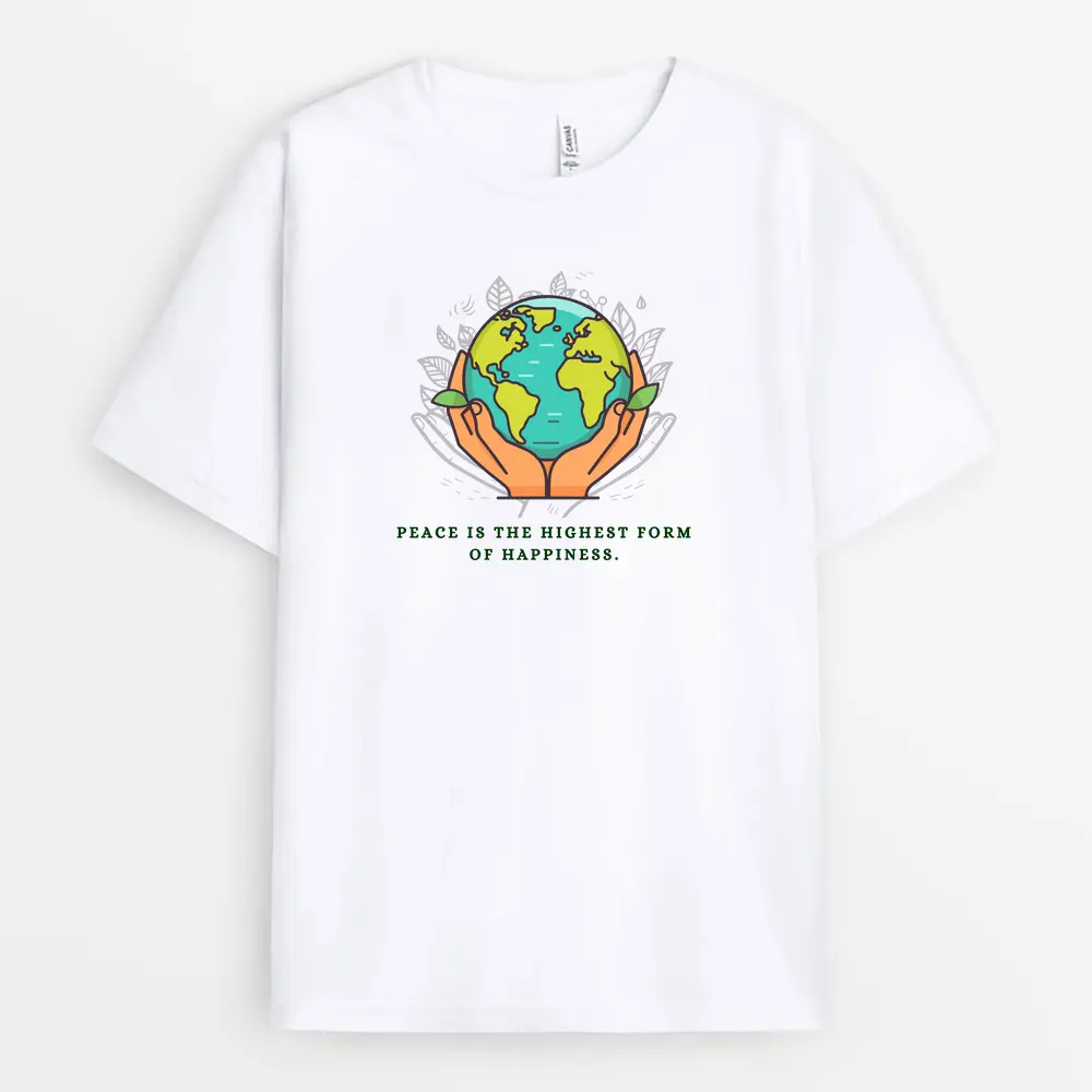 Every Act Of Kindness Grows The Spirit Of Peace Printed T-Shirt - White