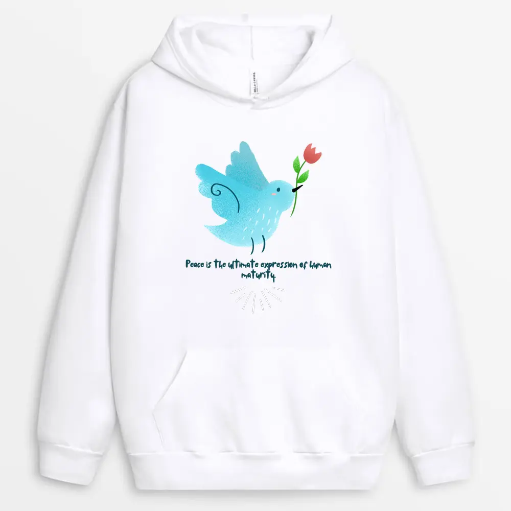 Peace Is Not A Season Its A Way Of Life Printed Hoodie - White