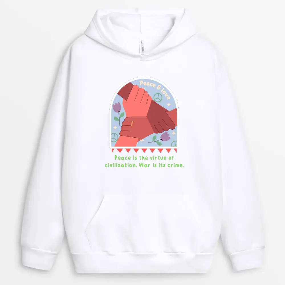 It Is Not Enough To Win A War It Is More Important To Organize The Peace Printed Hoodie - White