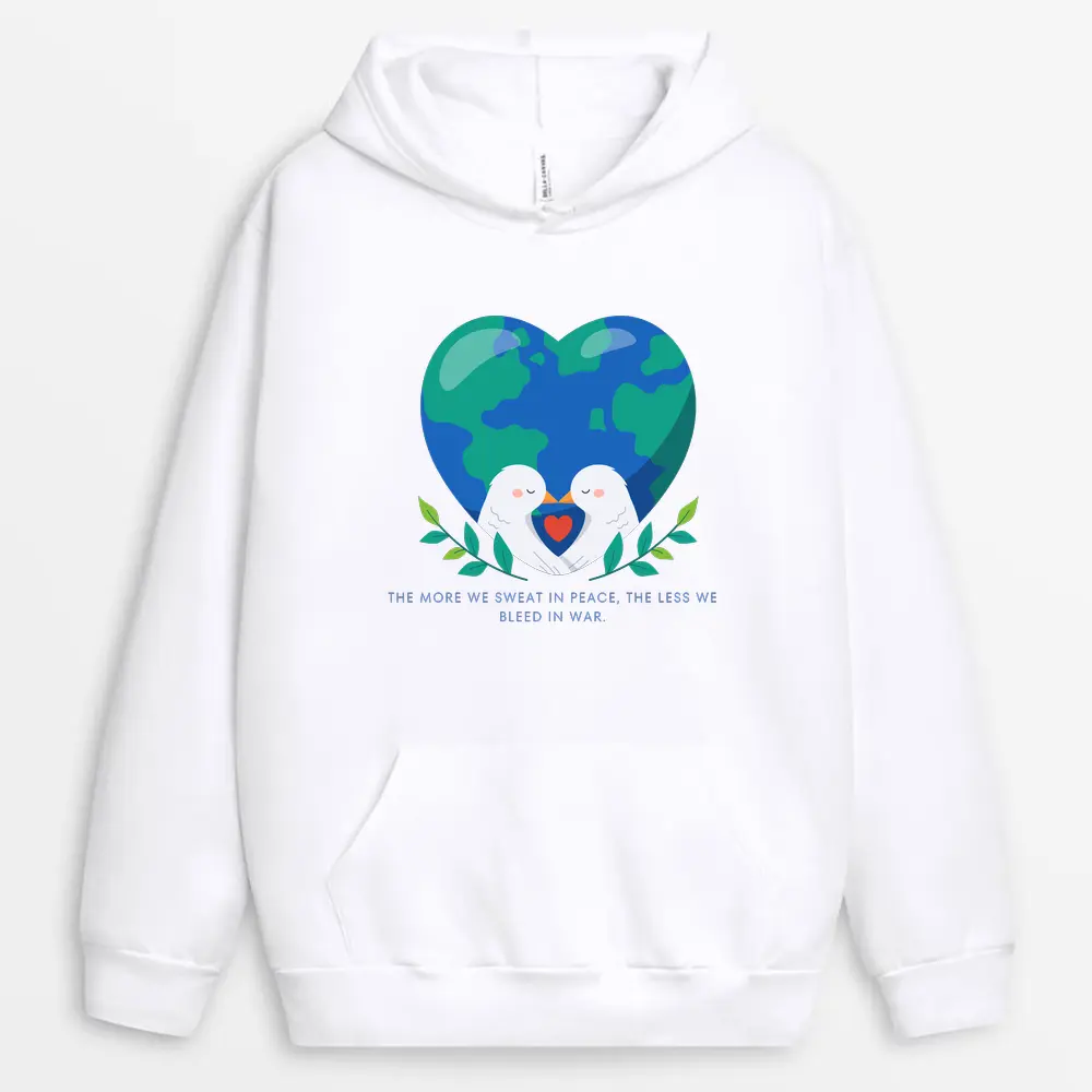 If You Want Peace Prepare For Peace Printed Hoodie - White