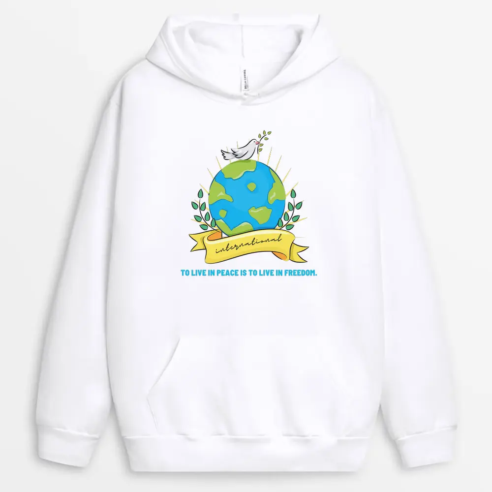 Only The Brave Can Know True Peace For Peace Requires Courage Printed Hoodie - White